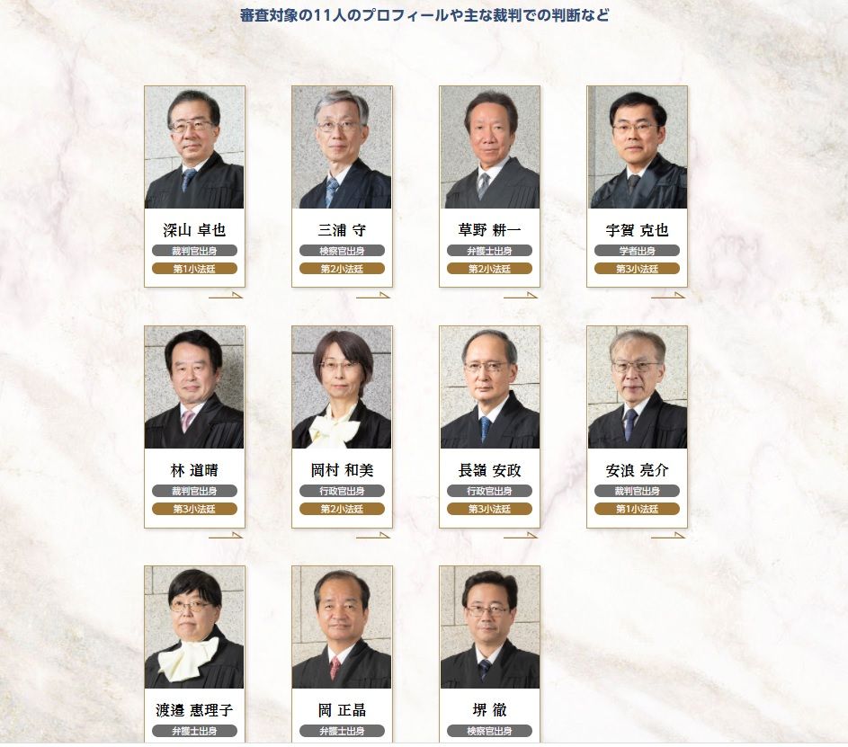 写真 3ページ目 11人中9人が東大法学部卒 最高裁裁判官の国民審査 って何を見ればいい Nhkがマニアックな特設サイトを作った意外なワケ 文春オンライン