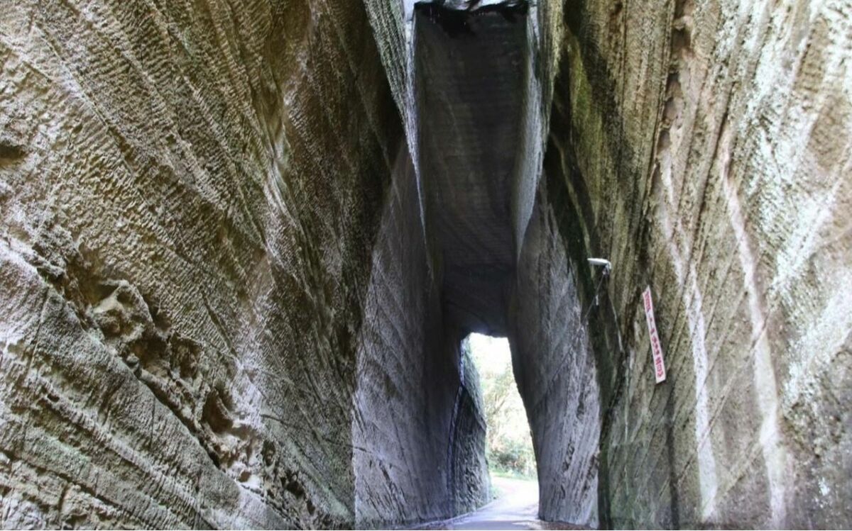 「これを…人力で掘ったの…?」高さは約10メートル、房総半島にある壮大で独特なトンネルが“素掘り”でつくられた“意外な経緯” | 文春オンライン